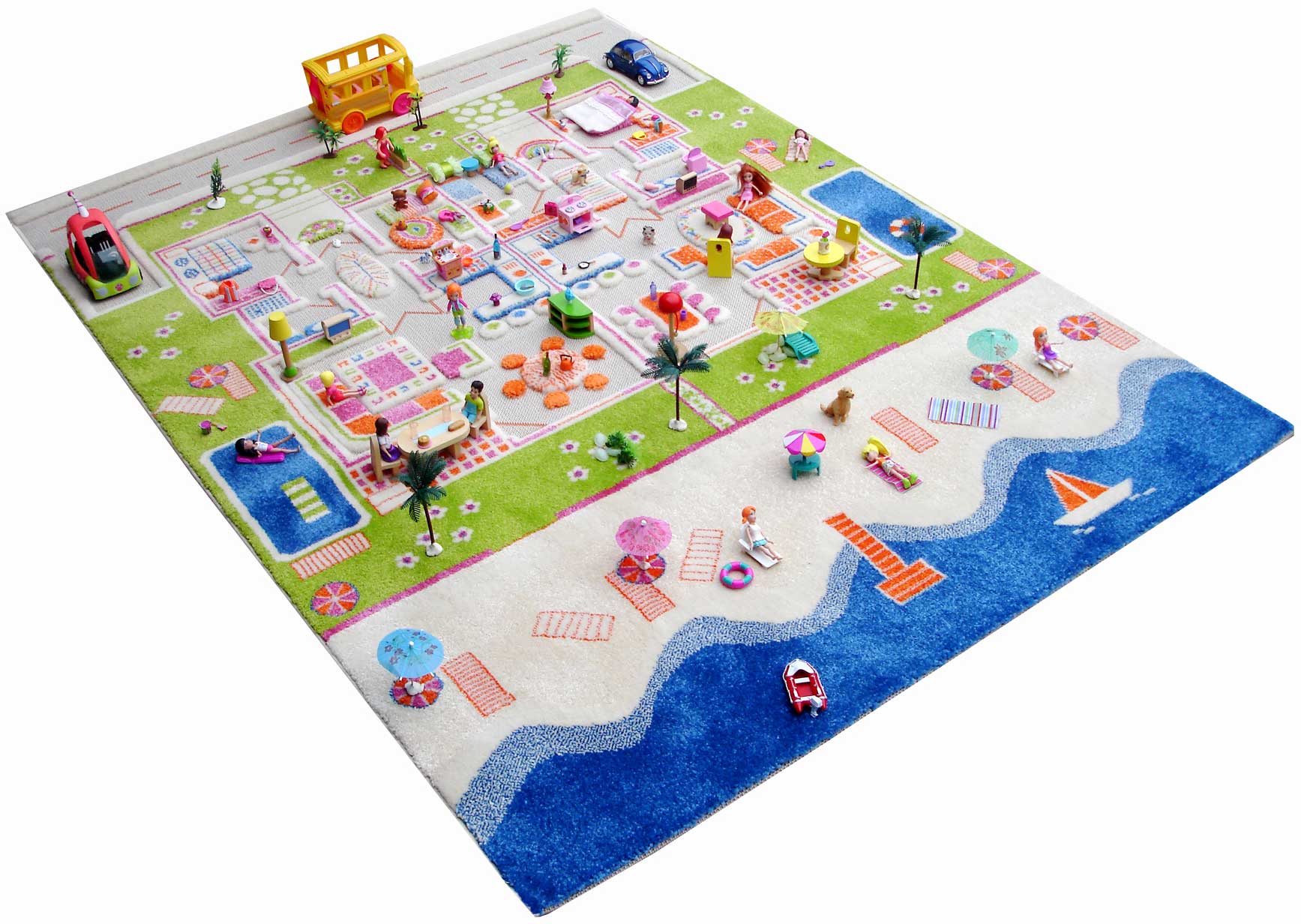 Ein Spielteppich wie ein Haus am Meer