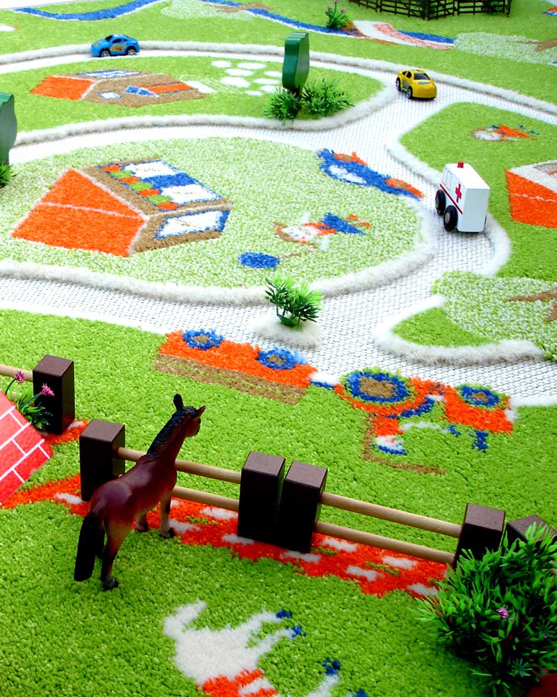 Spieleteppich Bauernhof Tiere Autoteppich 160 x 200 cm in Baden